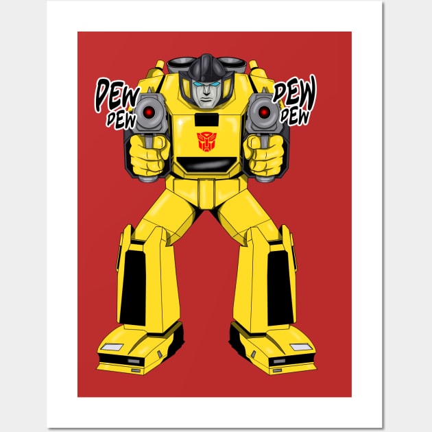 Transformers Sunstreaker G1 Pew Pew Wall Art by nicitadesigns